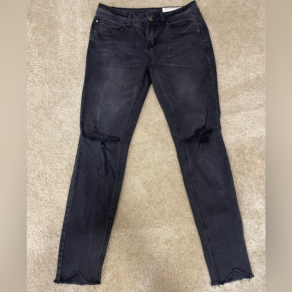 Wishlist distressed black jeans - size 5 (juniors/ladies)